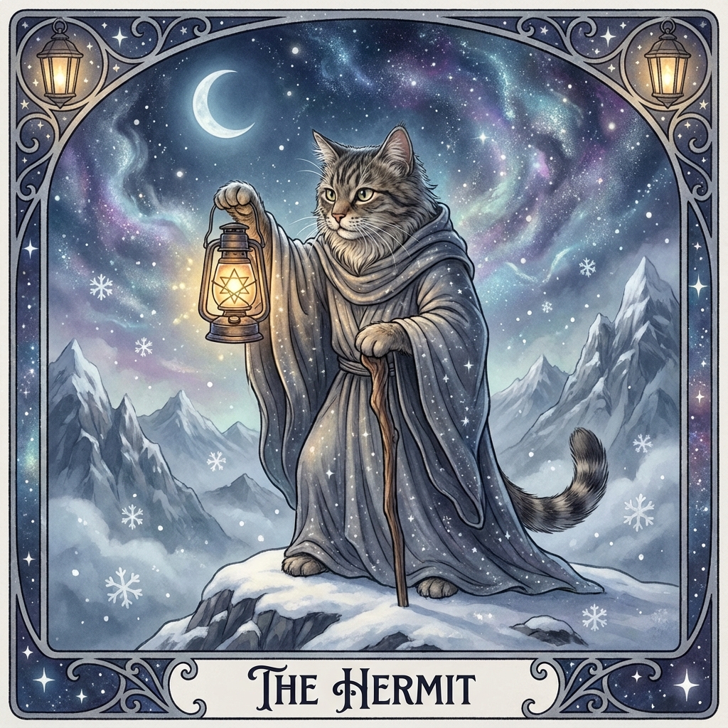 The Alley Cat (The Hermit) tarot card