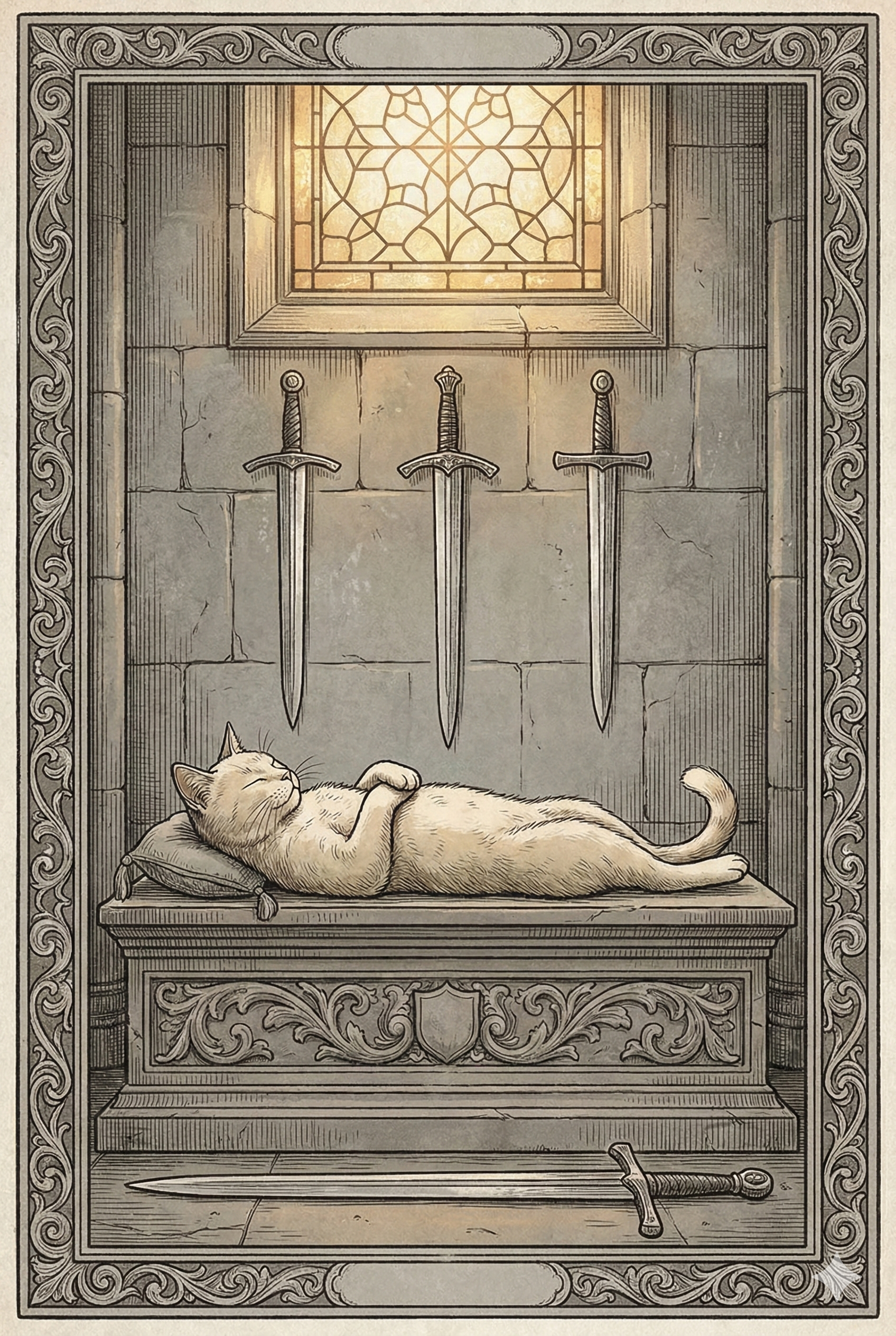Four of Claws (Four of Swords) tarot card