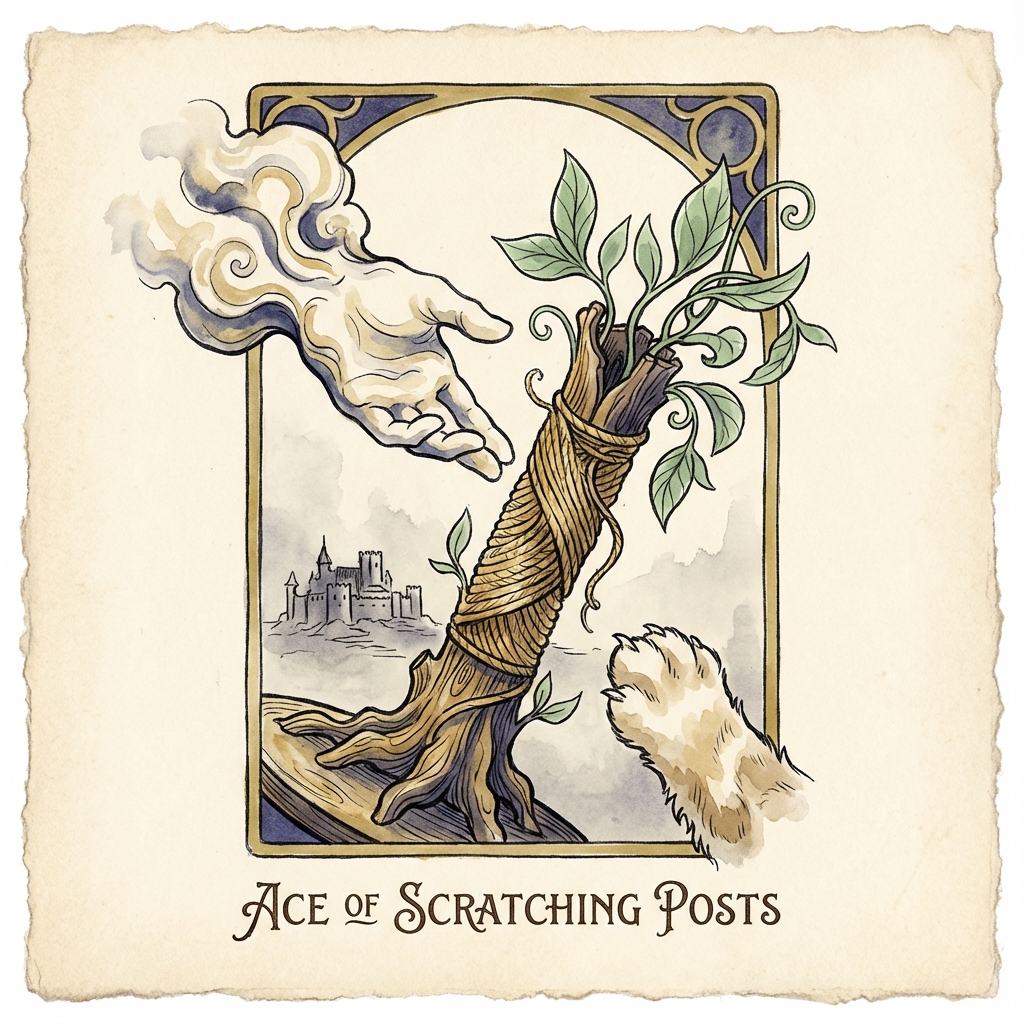 Ace of Scratching Posts (Ace of Wands) tarot card